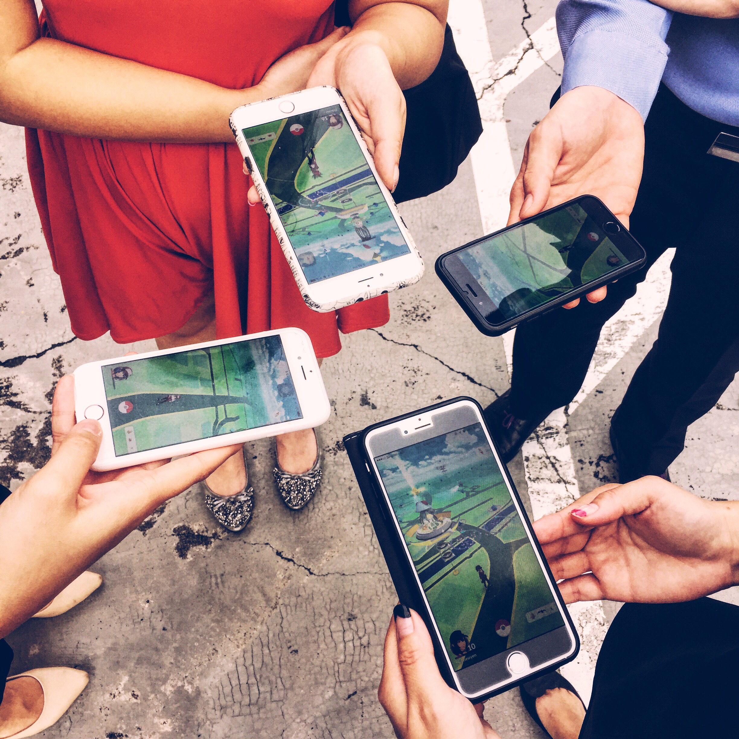 Players enjoying mobile gaming